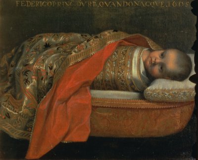 Portrait of the newborn Federigo di Urbino, 1605 by Federico Barocci